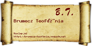 Brumecz Teofánia névjegykártya